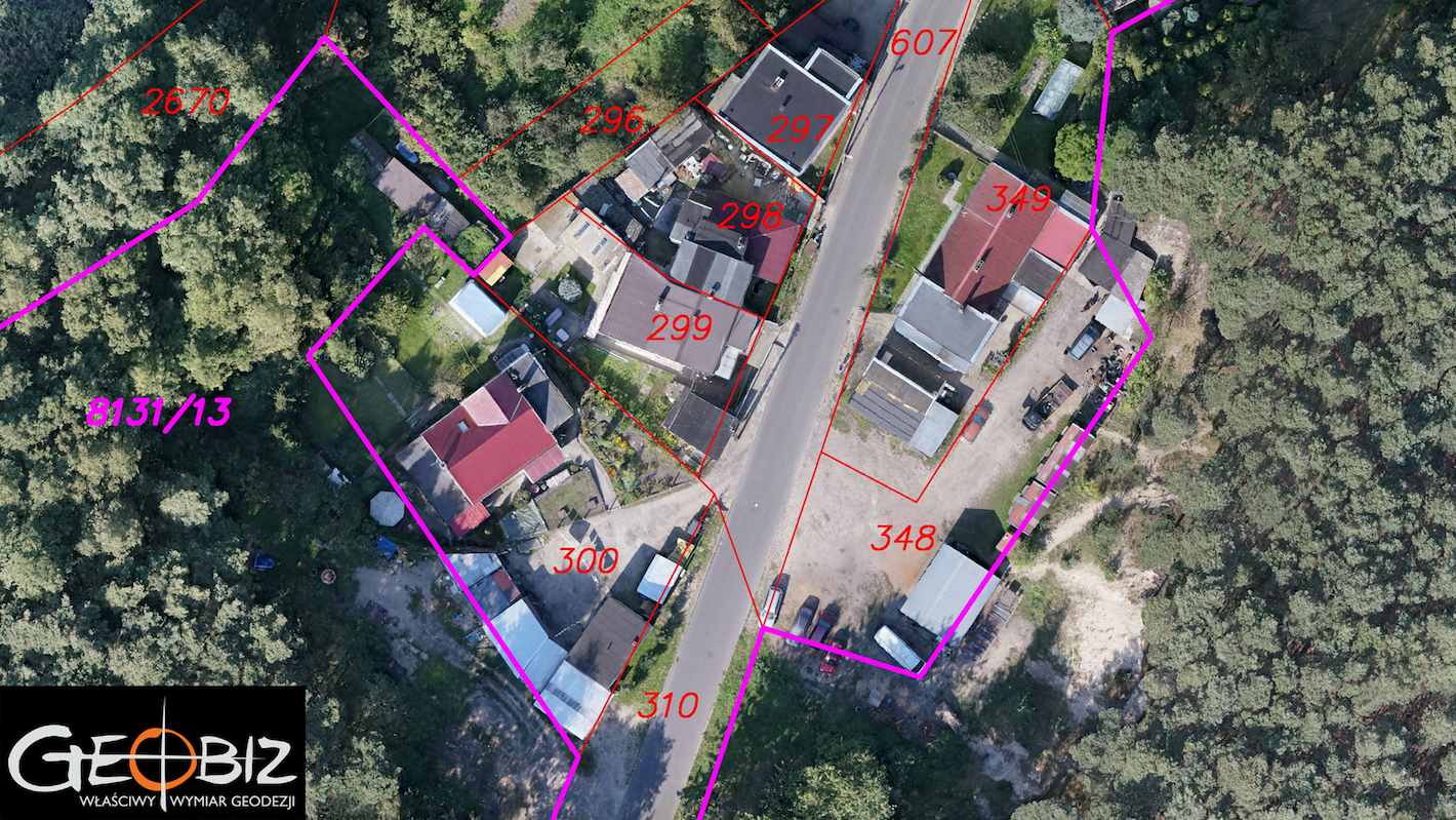 Wygenerowana ortofotomapa z mapą granic